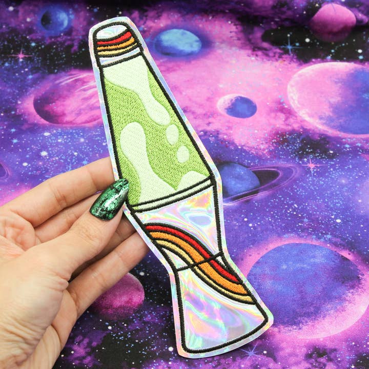 Large Lava Lamp Glow in the Dark Holographic Patch for wholesale by Project Pinup