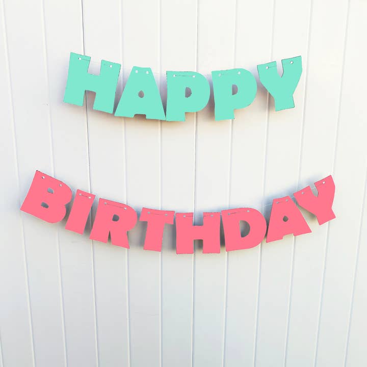 Sweet Lane Events - Wholesale Feestbord/banner - Gelukkige verjaardag brief banner2