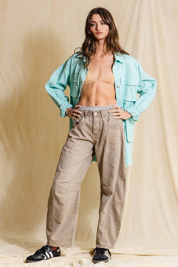 BUCKETLIST OUTLET - Wholesale Shirt Jacket/Shacket - Women's - IT2128 OUTLET SALE Oversized Cargo Shacket14