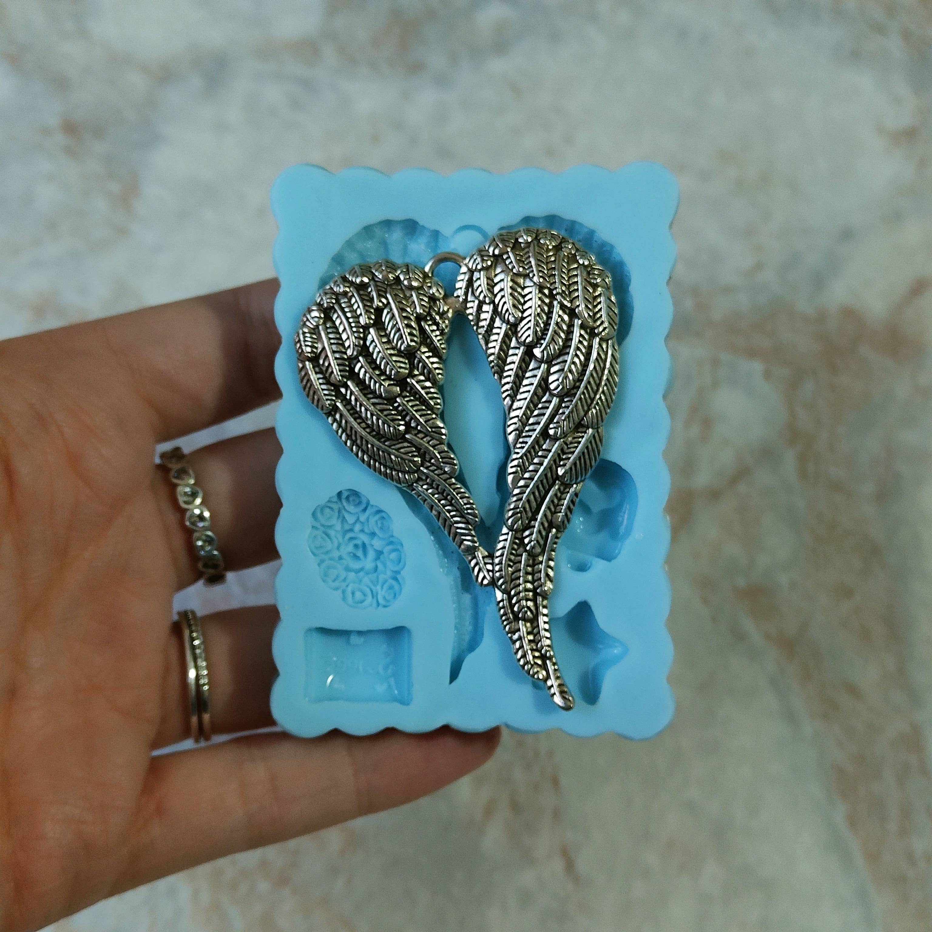 Serena Creazione di Serena Stampone - Wholesale DIY Craft Kit - Angel Wing Mold 4x7cm in silicone for resin, wax, and plaster