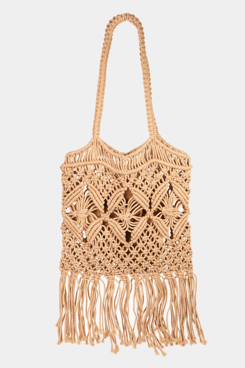 Collections by Fame Accessories - Wholesale Tote Bag - Women's - Intricate Woven Pattern Tote Bag