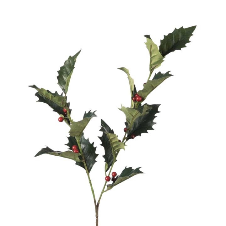 Holly Spray Kunstig m/h Bær L74cm Grøn for engroshandel hos Wildflowers by Floriette