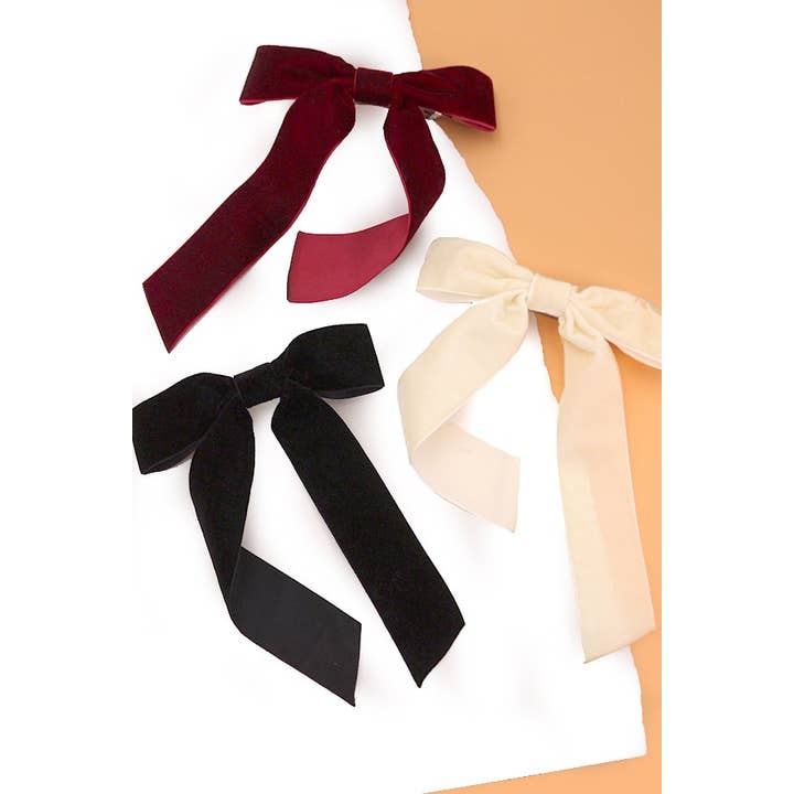 JOSSLYN by wall to wall - Wholesale Hair Clip - Women's - VELVET BOW LACE HAIR CLIPS | 40H6133