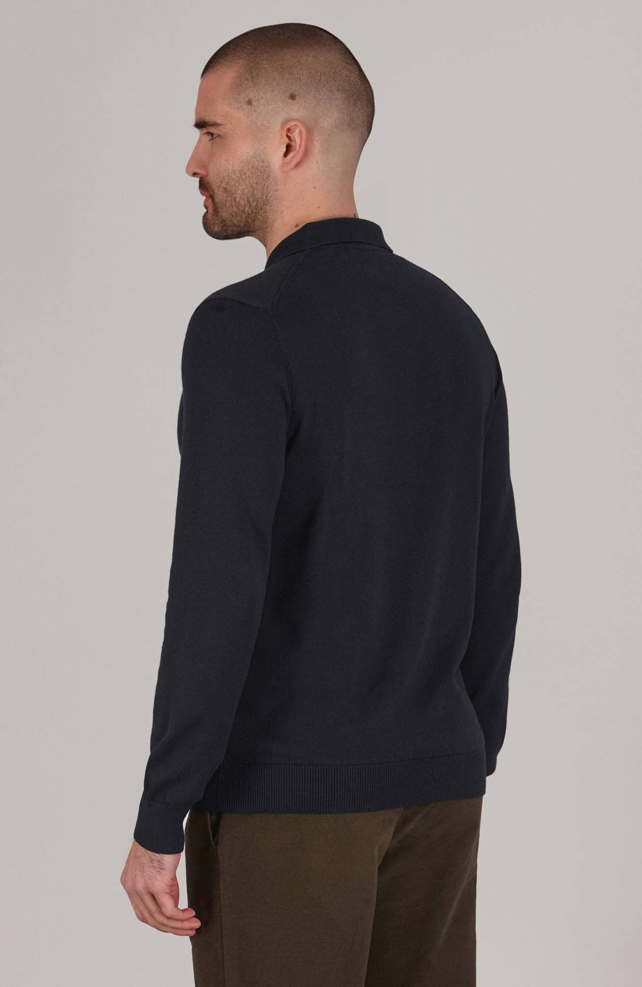 Paul James Knitwear – wholesale Polo – Men’s – Mens Lightweight Cotton Long Sleeve Knitted Polo Shirt23