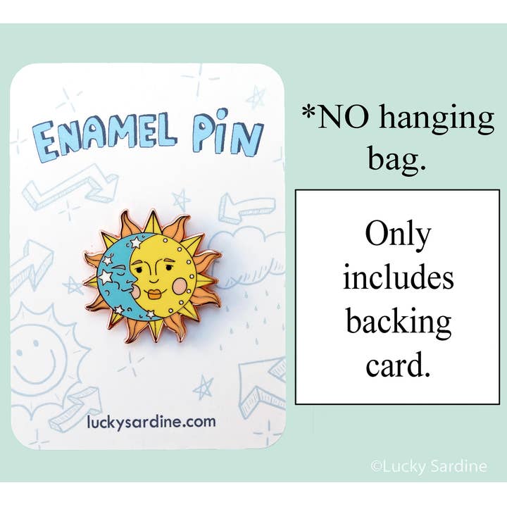 Lucky Sardine - Wholesale Lapel Pin/Button - Celestial Sun & Moon, Cosmic Stars, Retro Vintage Enamel Pin2