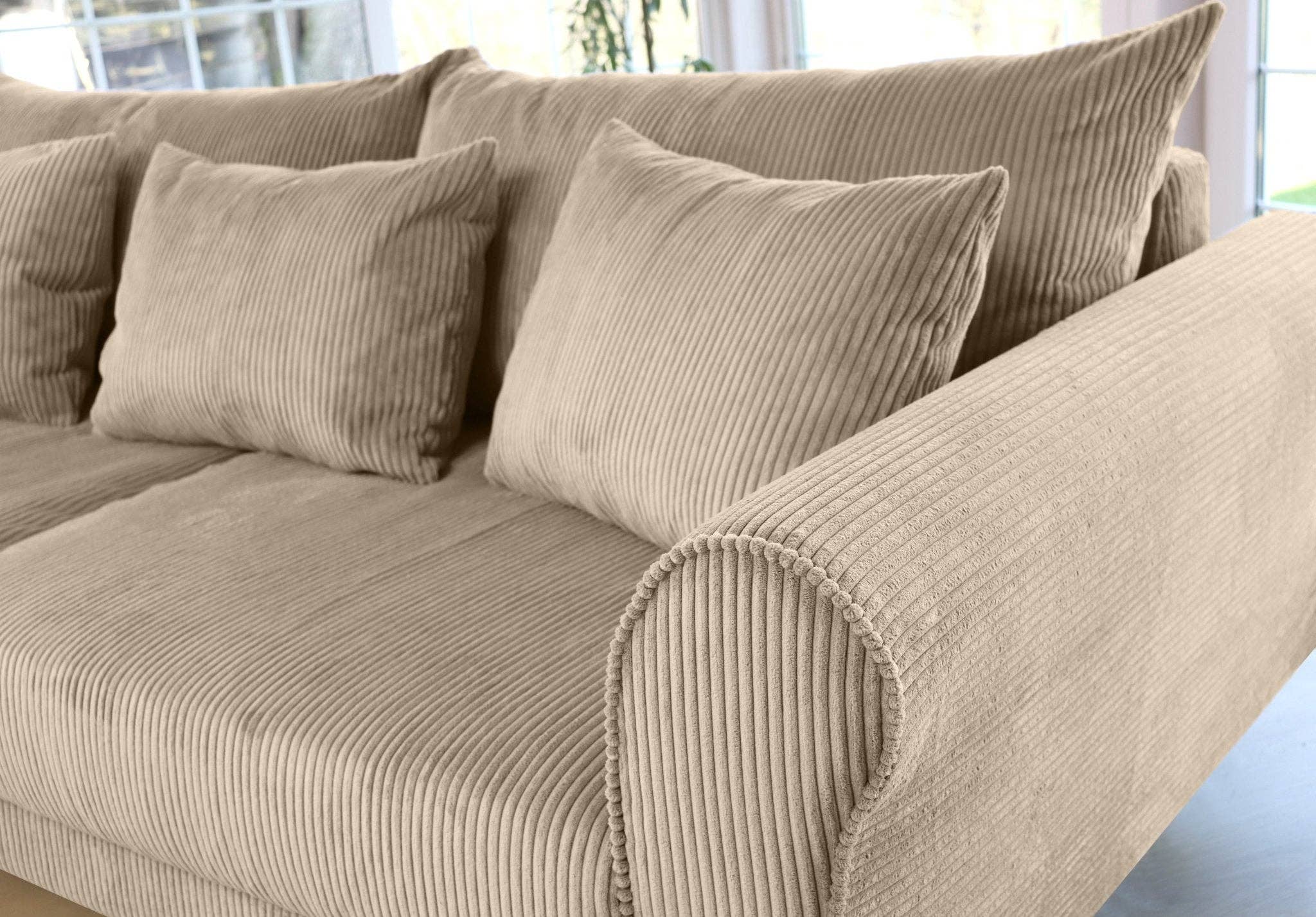 SCANDINAVIAN STORIES by MARTON - Wholesale Sofa - Turku 4-seater sofa/sofa bed Corduroy, Nougat, removable & washable covers8