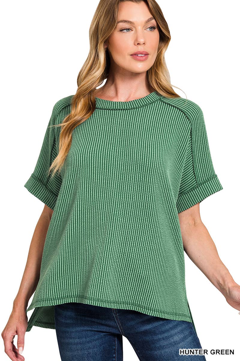 42POPS - Wholesale Tunic - Women's - Short Sleeve Side Slit Hi Low Hem Tee9