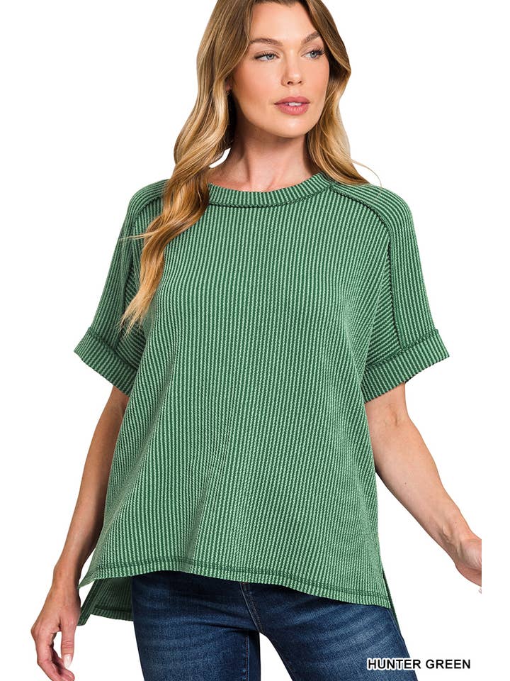 42POPS - Wholesale Tunic - Women's - Short Sleeve Side Slit Hi Low Hem Tee9