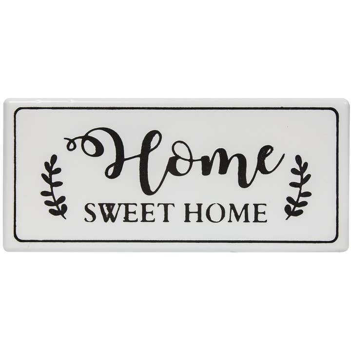 Col House Designs - Wholesale Sign - Home Sweet Home White Metal Wall Sign