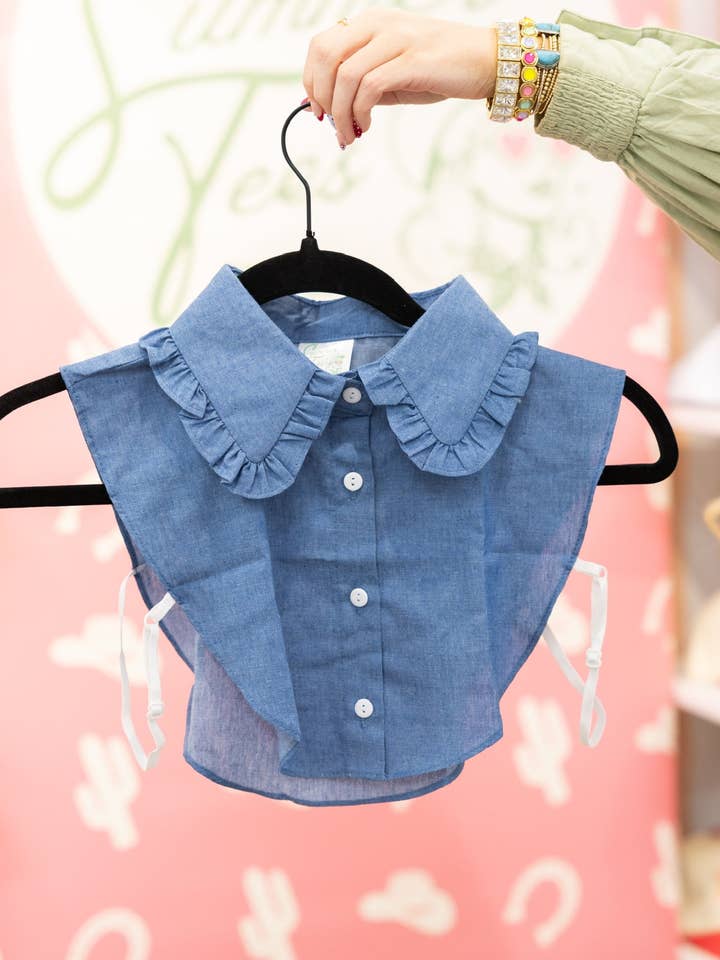 DENIM RUFFLE COLLAR for wholesale by Summer Tees