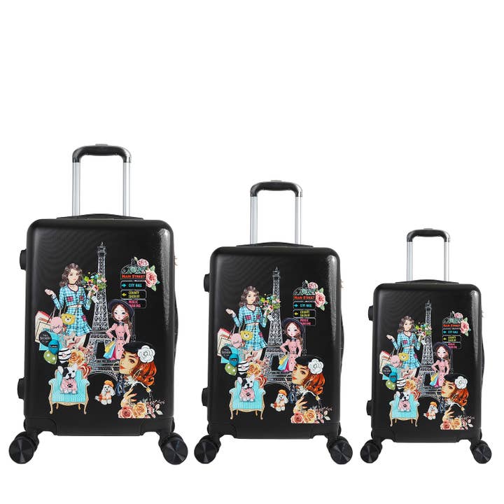ENSEMBLE DE BAGAGES RIGIDE NIKKY 3 PIÈCES pour la vente par Nicole Lee USA
