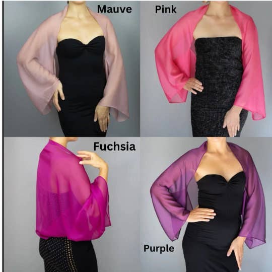 BridalSpain – wholesale Wrap – Women's – Rose Pink Chiffon Wrap Shawl for Bridesmaids and Evening