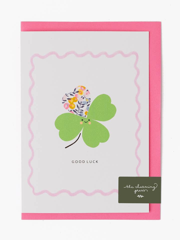 Vierblättriges Kleeblatt-Karte - Liberty Wiltshire Bud Stoff für den Großhandel von The Charming Press