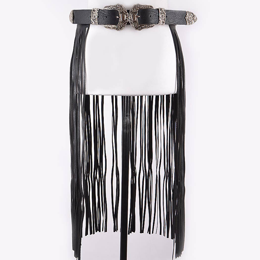 3AM BY H&D ACCESSORIES - Wholesale Belt - Women's - Double Buckle Curtain Fringe Belt0