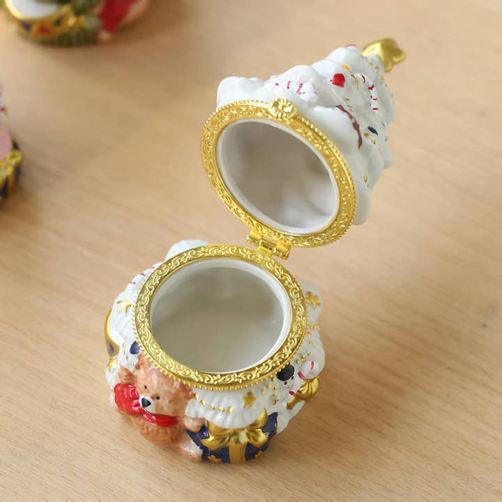 Verdivine - Wholesale Jewelry Box/Organizer - Fuzzy Bear Christmas Tree Trinket Box6