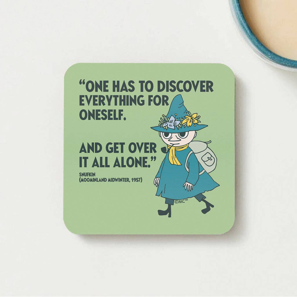 Moomin US Official - Wholesale Coasters - Moomin Discover Moominland Midwinter Snufkin Quote Wooden Single Coaster3