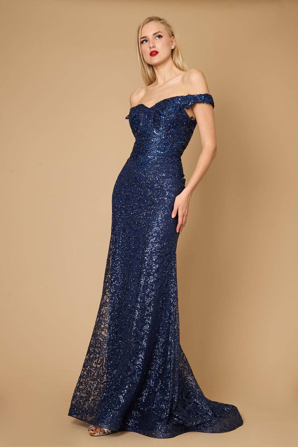 Kos Couture - Wholesale Gown - Women's - Long Mermaid Fitted Evening Dress 3