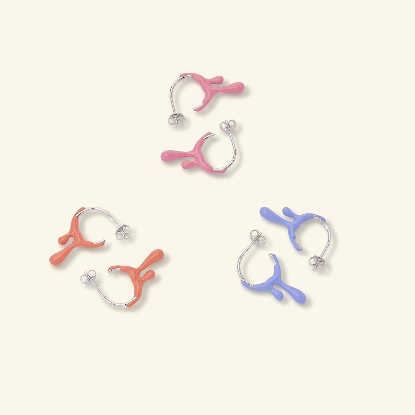 DOLCETTO DESIGNS – Brincos de argola por atacado – Brinco de Prata Gelato - Lavanda2