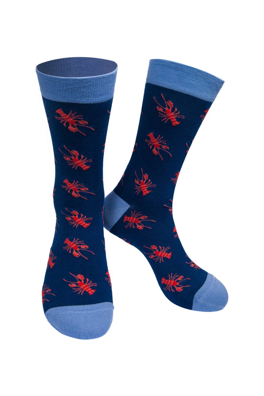 Sock Talk - Wholesale Socks - Men's - Navy Blue Red Lobster Bamboo Mix Socks