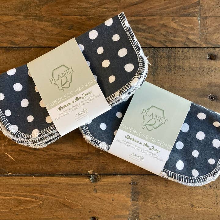 Papierlose Servietten - Marineblauer Punkt für den Großhandel von Planet B, Inc.