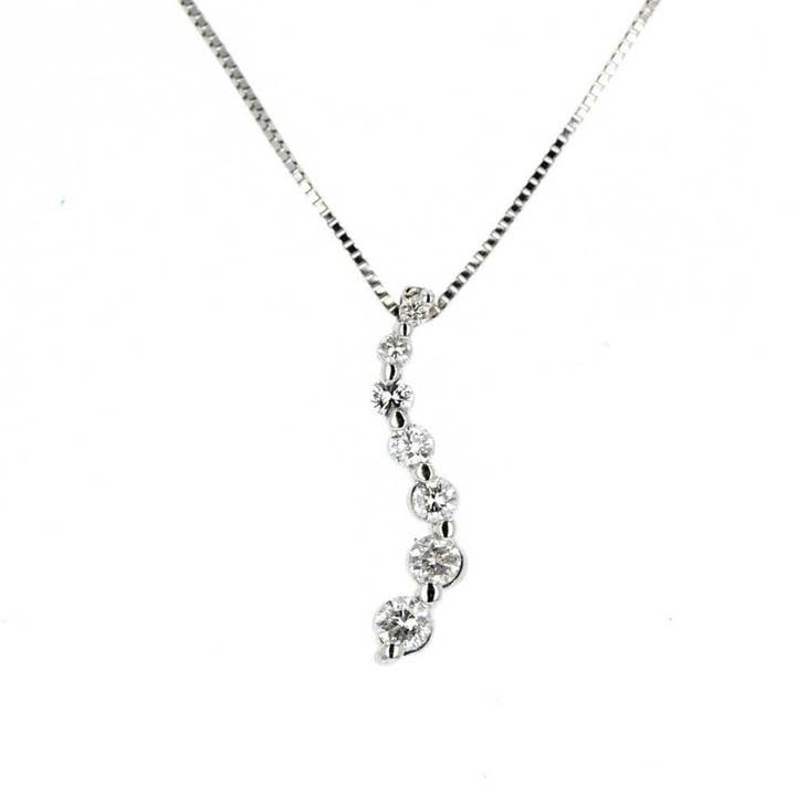 14KT White Gold Diamond Journey Pendant for wholesale by NYMAN JEWELERS
