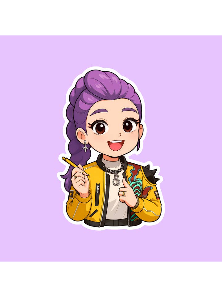 Chibi Rumi Kpop Demon Hunters Geïnspireerde Sticker voor wholesale door Shadows of Sunshine