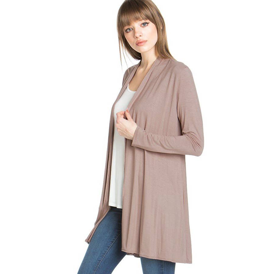 Azules Clothing - Venta al por mayor Cárdigan - Mujer - Cárdigan drapeado de manga larga con parte delantera abierta19