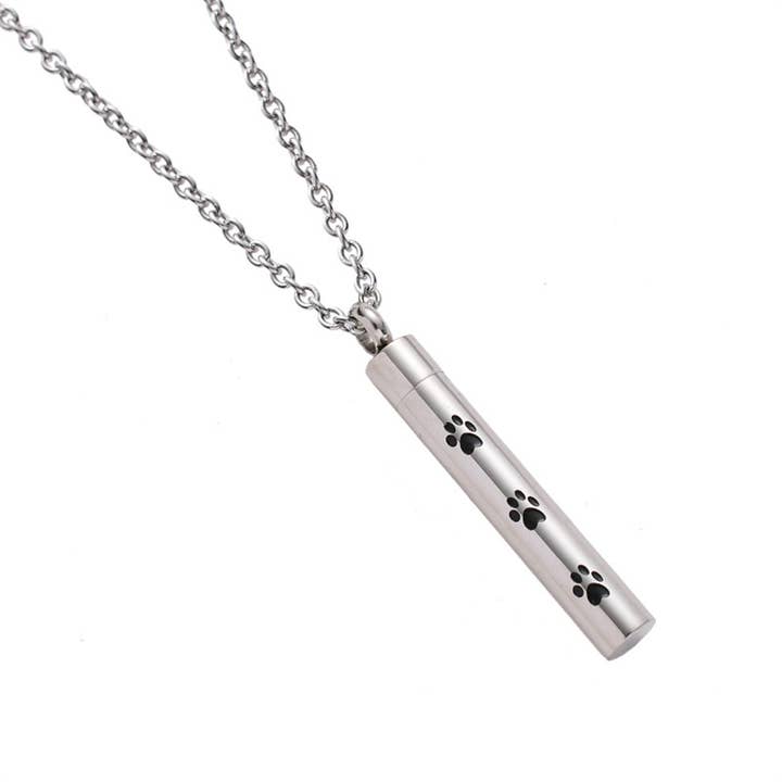Perimade & Co. LLC - Wholesale Pendant/Charm Necklace - Human Ashes Dog Paw Urn Pendant Necklace in Stainless Steel5