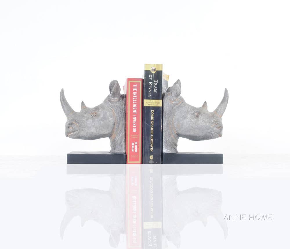 Old Modern Handicrafts, Inc. – wholesale Bokstöd – Anne Home - Rhino Head Bokstöd - Set om 20