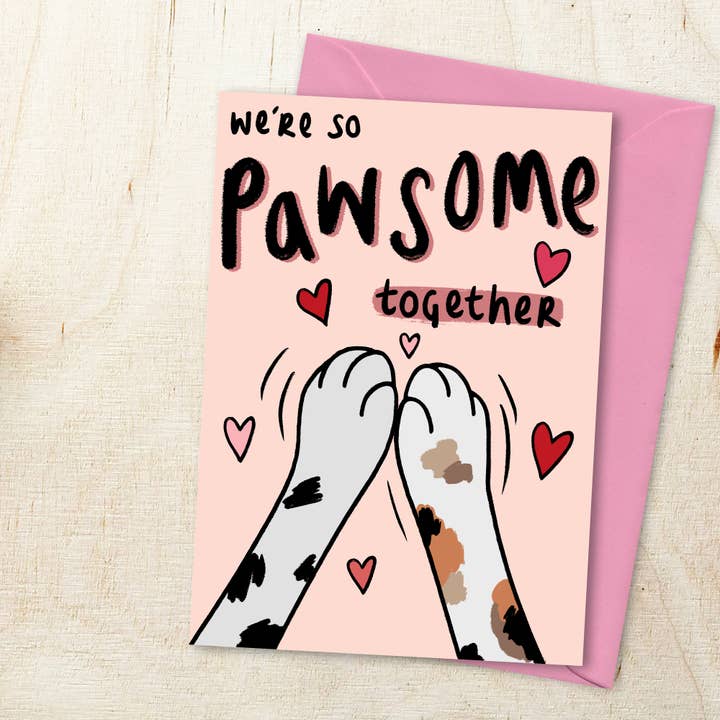 Pawsome Together Love / Valentines Card for wholesale by Six Sunflowers