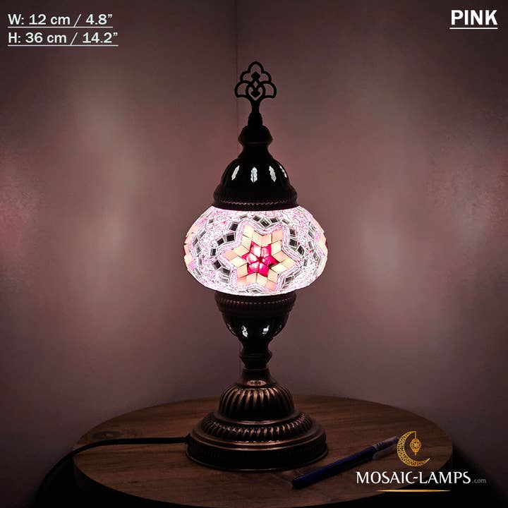 Mosaic Lamps - Wholesale Accent/desk lamp - 10+ Colors - Turkish Mosaic Medium Globe Table Lamp, Handmad30