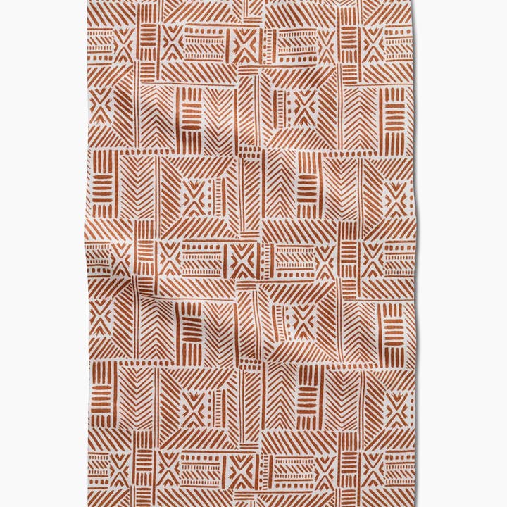 Geometry - Wholesale Tea Towel - Mud Cloth Natural Tea Towel