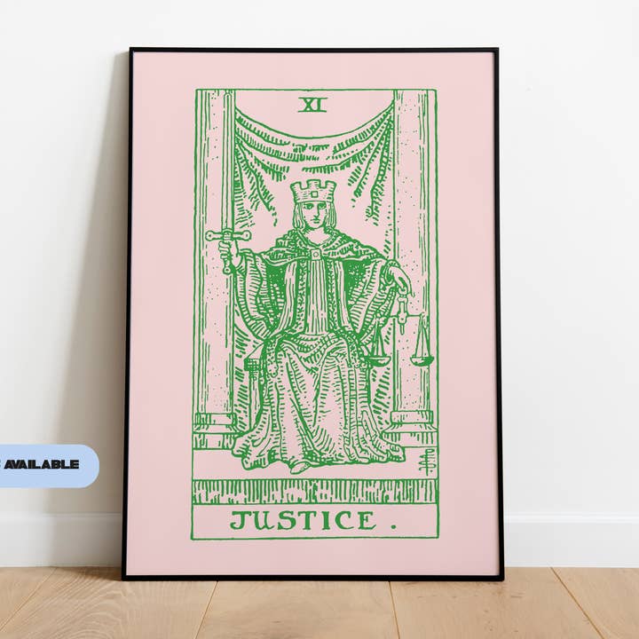 Libra Justice Tarot Card Art Print for wholesale by whatmabeldid