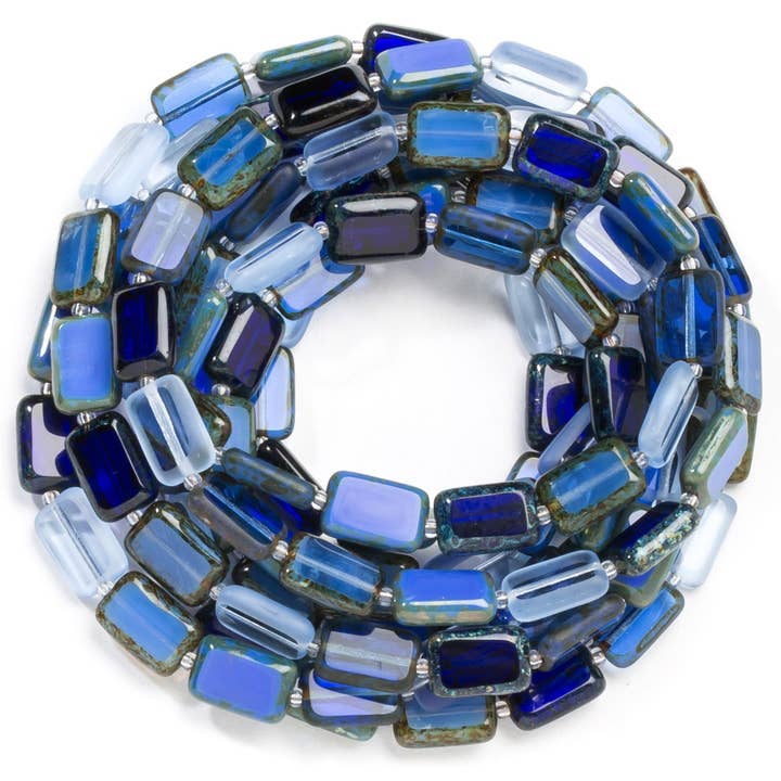 Collier long en perles True Blue Mix, 60 pouces pour la vente par Stefanie Wolf Designs