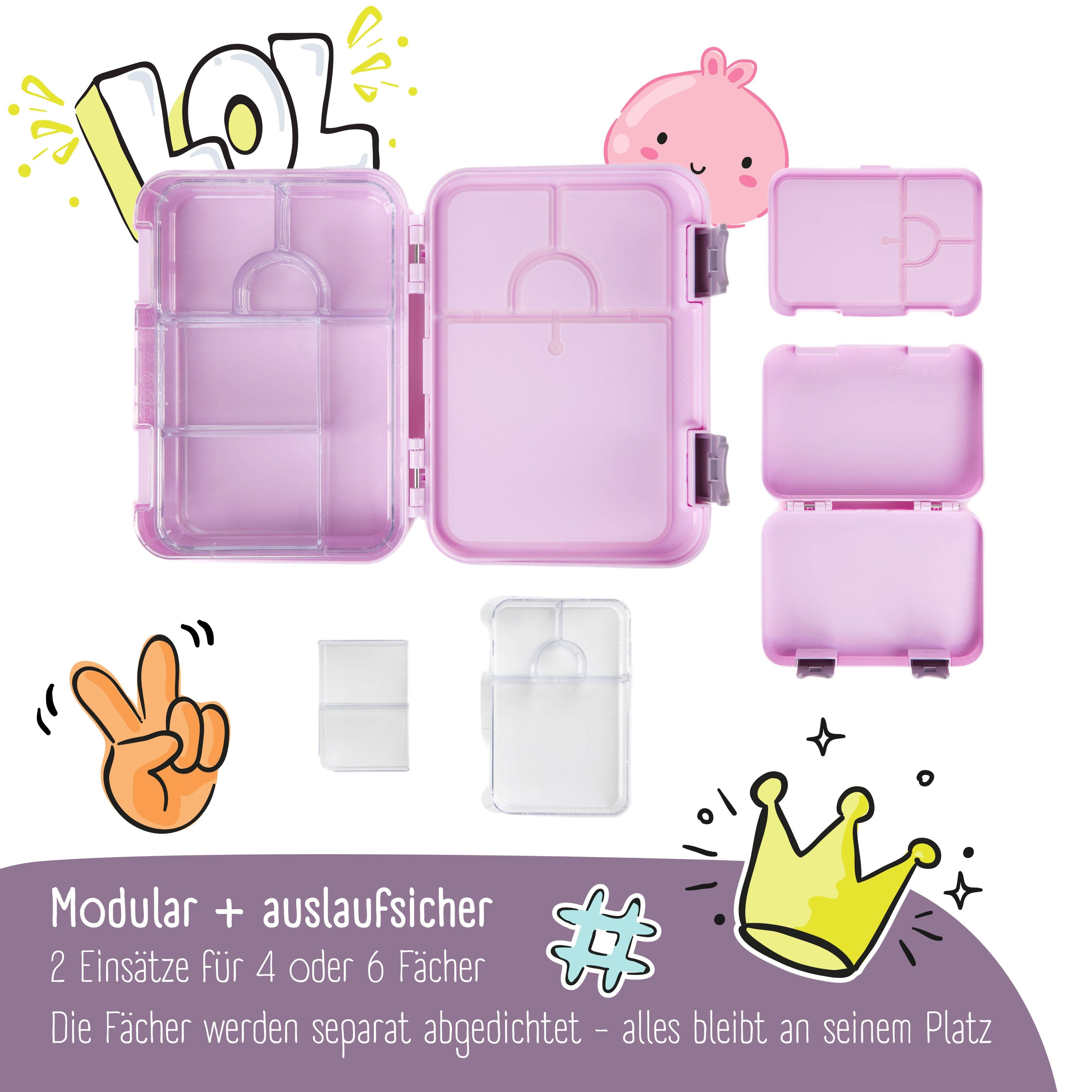 BEARFOOT - Wholesale Lunch Bag/Box - Kids - Children's lunch box with compartments, lunch box, bento box - purple3