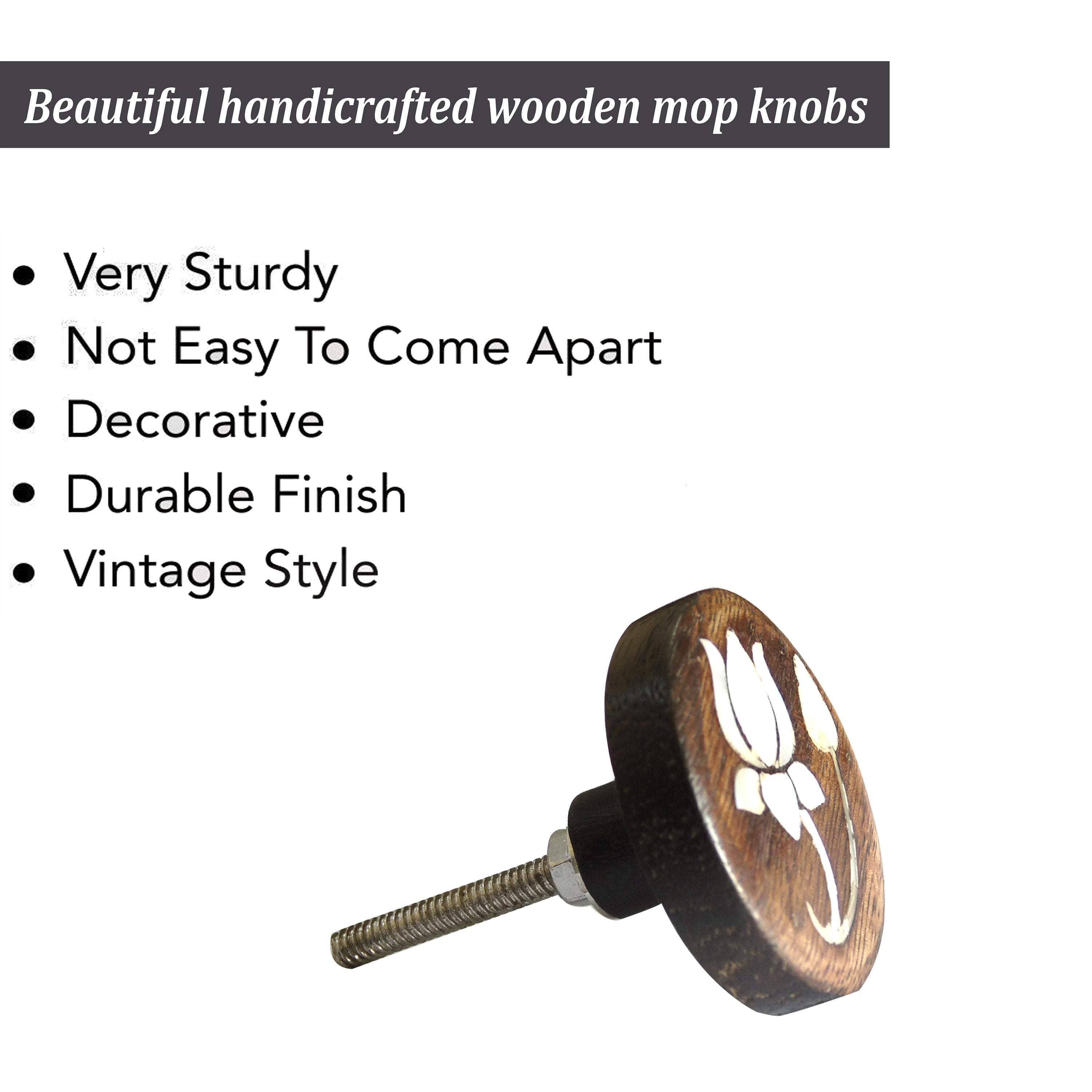 Perilla Home - Vendita all'ingrosso Manopola/pomello - Set di sei pomelli in legno Lotus in madreperla7