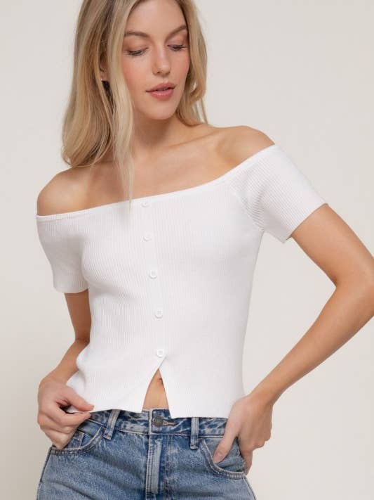 Off The Shoulder Short Slv Sweater for wholesale by Lemon Tree