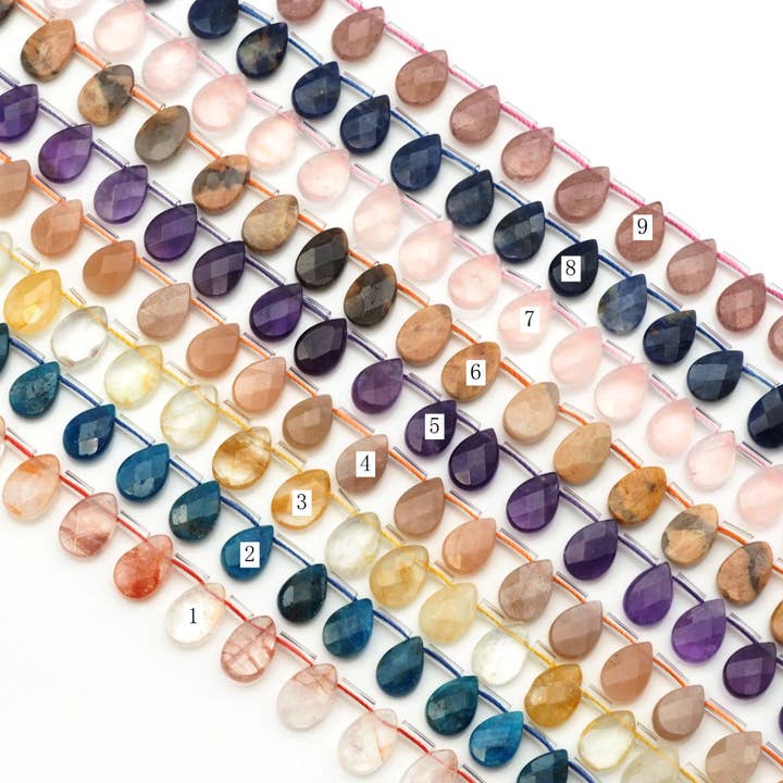 Genuine Faceted Teardrop Gemstone Beads, 8x12mm, Sku#U1615 and other Purchase Wholesale teardrop gemstone necklace. Free Returns & Net 60 Terms on Faire trending on Faire.