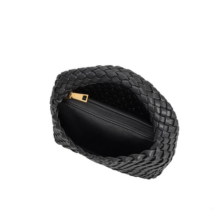 Melie Bianco - Wholesale Top Handle Bag - Women's - Sylvie Recycled Vegan Black Top Handle Bag3