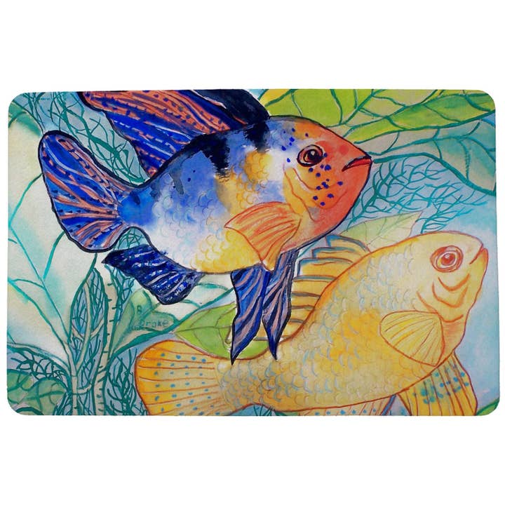 Betsy's Two Fish Door Mat for wholesale by Betsy Drake Interiors