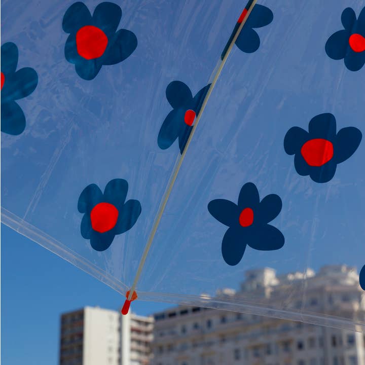 Mathilde Cabanas - Wholesale Umbrella - Kids - Child's transparent umbrella with blue flowers