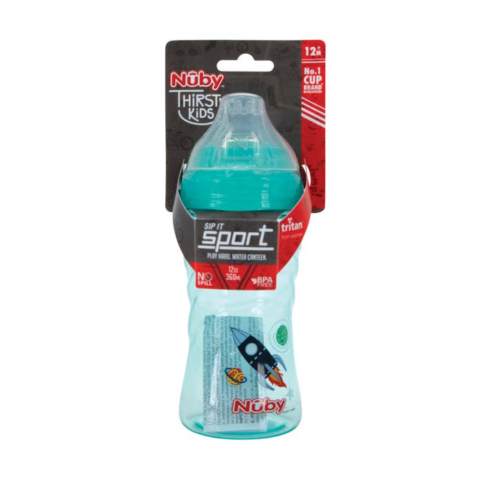 Nuby - Wholesale Drinking Glass/Cup - Kids & Baby - No Spill 12oz Sip It Sport Sipper, Rocket and Unicorn