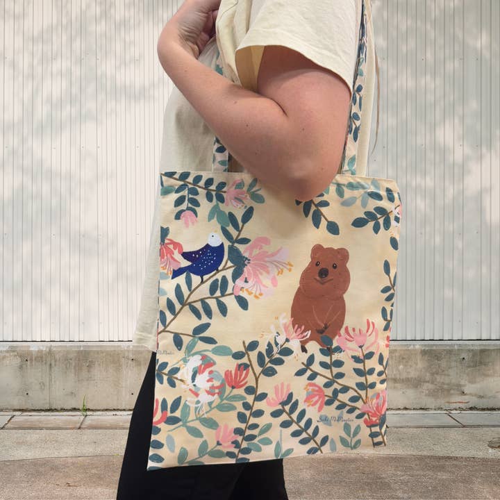 Suki McMaster - Wholesale Tote bag – Women's - Tote Bag with Zipper and Pocket - Quokka by Suki McMaster1