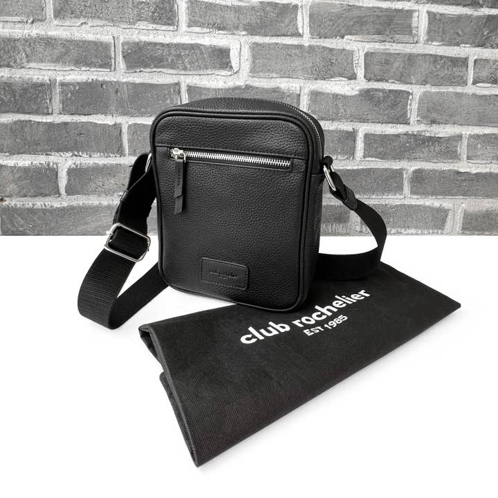 Unisex-Umhängetasche aus Leder mit Reißverschluss für den Großhandel von Club Rochelier