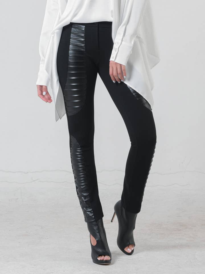 Metamorphoza - Wholesale Pants - Women's - Extravagant Pants with Leather