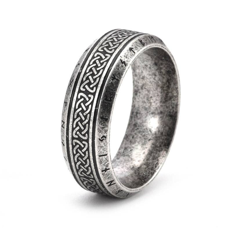 Perimade & Co. LLC - Wholesale Band/Stacked Ring - Celtic Knot Viking Rune Wedding Band Ring in Stainless Steel4