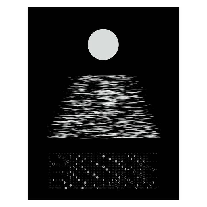 Little Lark - Wholesale Calendar - 2026 Moonlight Moon Calendar, Silver Moon Art Print2