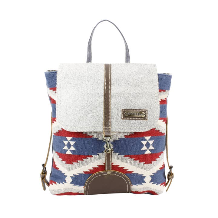 Leather Impressions Inc - Vendita all'ingrosso Zaino - Donna - Zaino Azteco Intrecciato | Rifiniture in Pelle e Pelo AB 18-3010