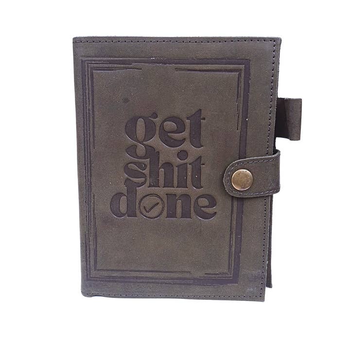 Men's Gifts Australia - Wholesale Journal/diary - Get Sh*t Done - Tag Lock Leather Journal1