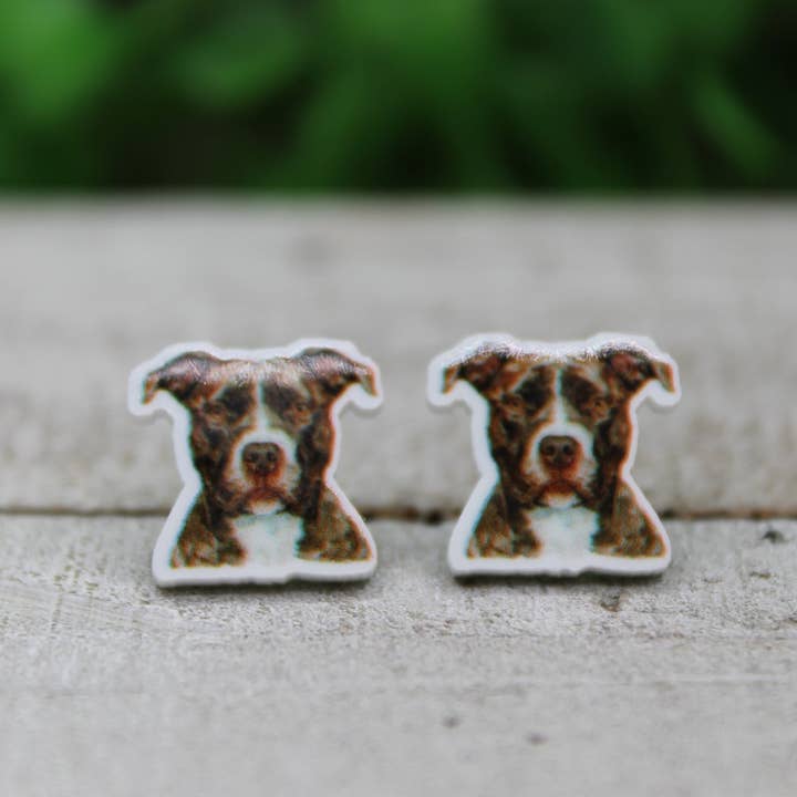 Hylidae Boutique - Wholesale Stud/Post Earrings - Pitbull Dog Stud Earrings